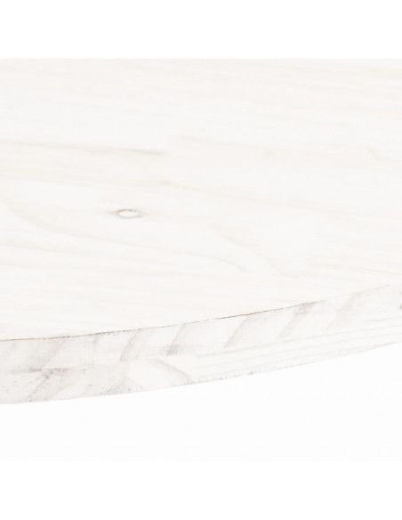 Piano Tavolo Bianco 100x50x2,5 cm Legno Massello di Pino Ovale
