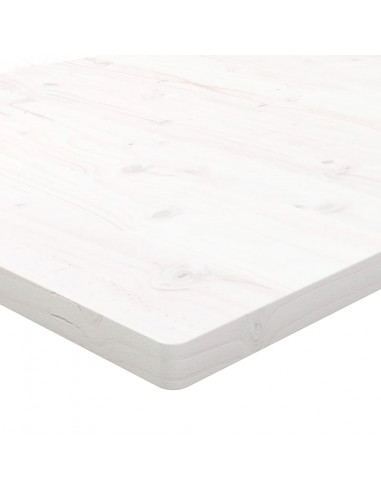 Piano Tavolo Bianco 100x50x2,5 Legno Massello Pino Rettangolare