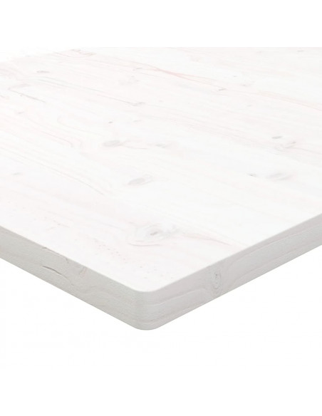 Piano Tavolo Bianco 100x50x2,5 Legno Massello Pino Rettangolare