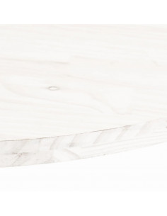 Piano Tavolo Bianco 70x35x2,5cm in Legno Massello di Pino Ovale