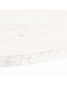 Piano Tavolo Bianco 80x40x2,5cm in Legno Massello di Pino Ovale