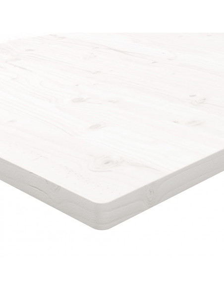 Piano Tavolo Bianco 80x80x2,5cm Legno Massello di Pino Quadrato