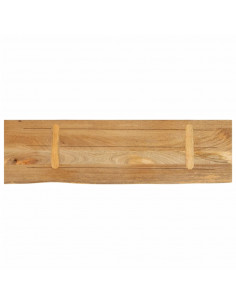 Piano Tavolo Bordi Vivi 100x20x2,5cm in Legno Massello di Mango