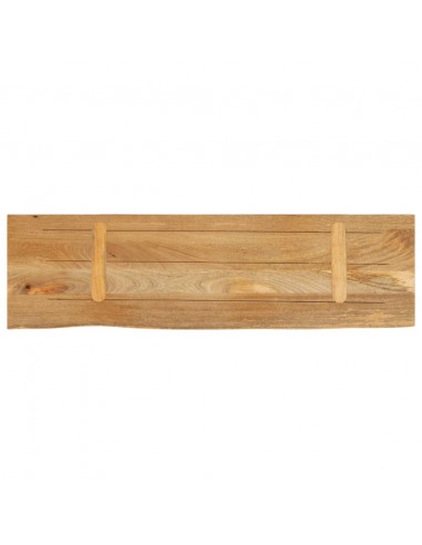 Piano Tavolo Bordi Vivi 100x40x2,5cm in Legno Massello di Mango