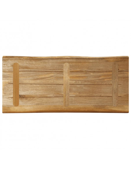 Piano Tavolo Bordi Vivi 100x40x3,8 cm Legno di Mango Grezzo
