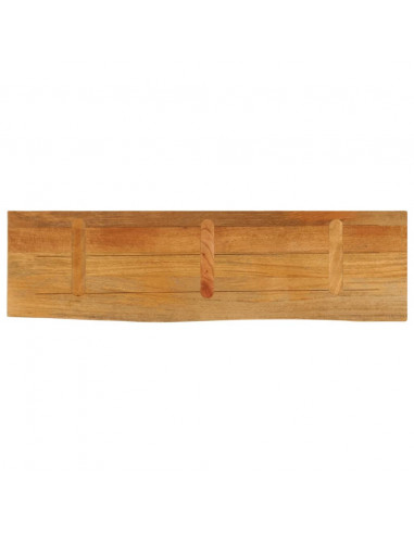 Piano Tavolo Bordi Vivi 100x40x3,8cm in Legno Massello di Mango