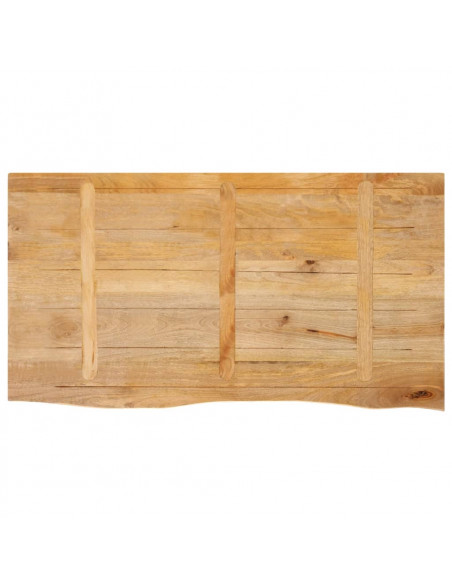 Piano Tavolo Bordi Vivi 100x60x2,5cm in Legno Massello di Mango