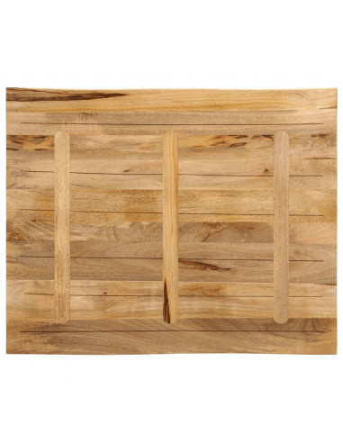 Piano Tavolo Bordi Vivi 100x80x2,5 cm Legno di Mango Grezzo