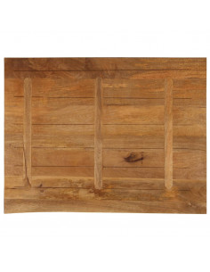 Piano Tavolo Bordi Vivi 100x80x2,5 cm Legno Massello di Mango