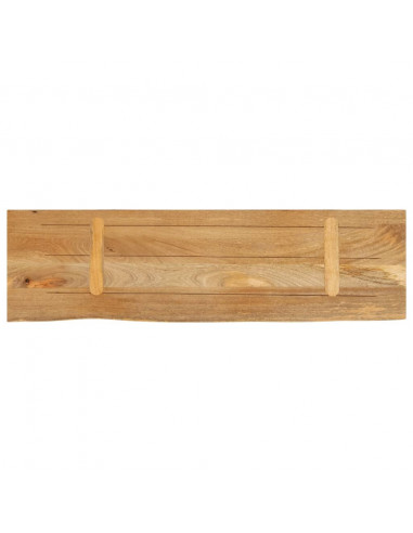 Piano Tavolo Bordi Vivi 110x20x3,8cm in Legno Massello di Mango