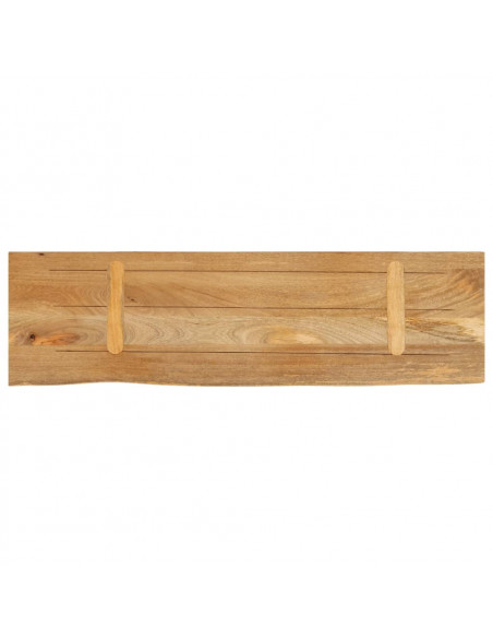 Piano Tavolo Bordi Vivi 110x20x3,8cm in Legno Massello di Mango