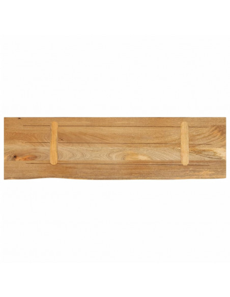 Piano Tavolo Bordi Vivi 110x30x2,5cm in Legno Massello di Mango