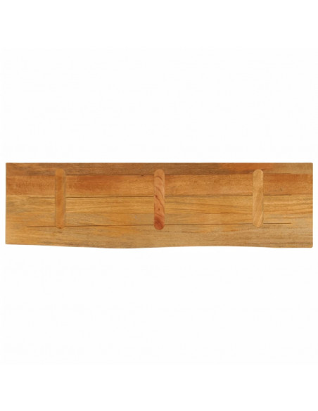 Piano Tavolo Bordi Vivi 110x30x2,5cm in Legno Massello di Mango