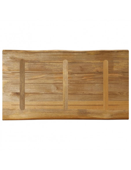 Piano Tavolo Bordi Vivi 110x60x2,5 cm Legno di Mango Grezzo