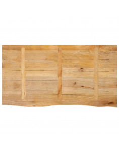 Piano Tavolo Bordi Vivi 110x60x2,5cm in Legno Massello di Mango