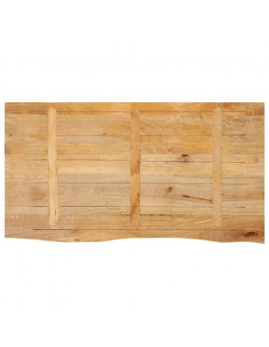 Piano Tavolo Bordi Vivi 110x60x2,5cm in Legno Massello di Mango