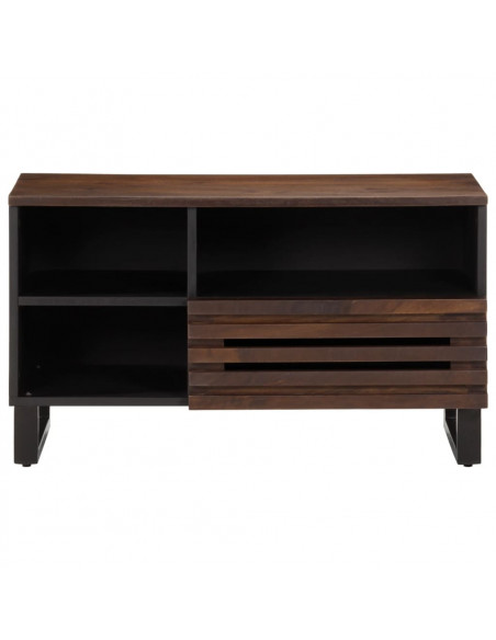 Mobile Porta TV Marrone 80x34x46 cm in Legno Massello di Mango