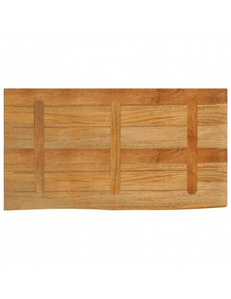 Piano Tavolo Bordi Vivi 110x60x2,5cm in Legno Massello di Mango