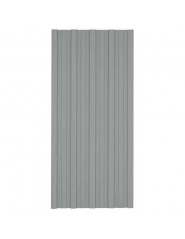 Pannelli da Tetto 36 pz in Acciaio Zincato Grigio 100x45 cm