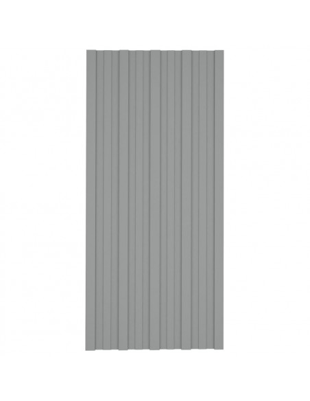 Pannelli da Tetto 36 pz in Acciaio Zincato Grigio 100x45 cm