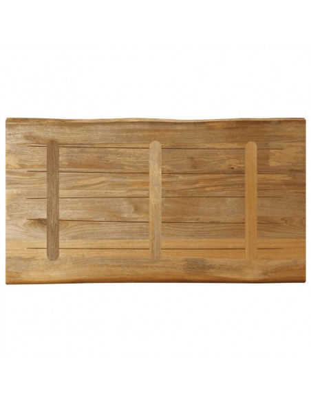 Piano Tavolo Bordi Vivi 110x60x3,8 cm Legno di Mango Grezzo