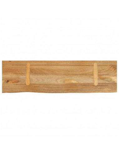 Piano Tavolo Bordi Vivi 140x20x2,5cm in Legno Massello di Mango