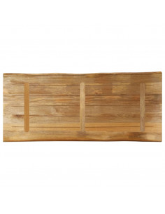 Piano Tavolo Bordi Vivi 140x60x2,5 cm Legno di Mango Grezzo
