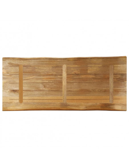 Piano Tavolo Bordi Vivi 140x60x2,5 cm Legno di Mango Grezzo