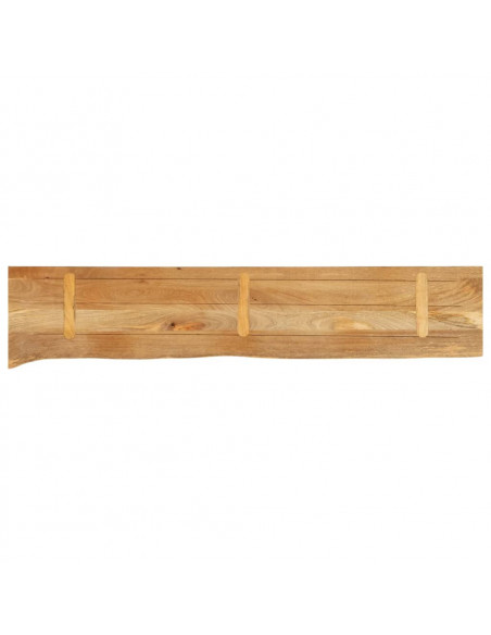 Piano Tavolo Bordi Vivi 160x20x2,5cm in Legno Massello di Mango