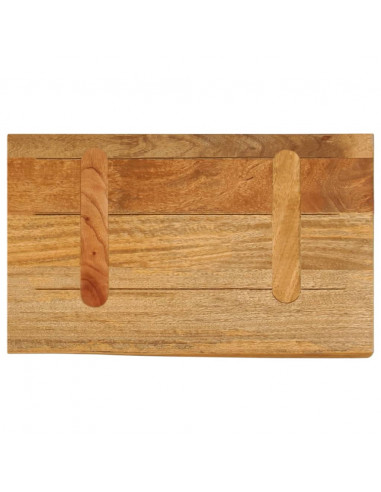 Piano Tavolo Bordi Vivi 40x20x3,8 cm in Legno Massello di Mango