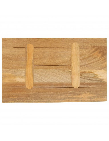 Piano Tavolo Bordi Vivi 40x30x2,5 cm in Legno Massello di Mango