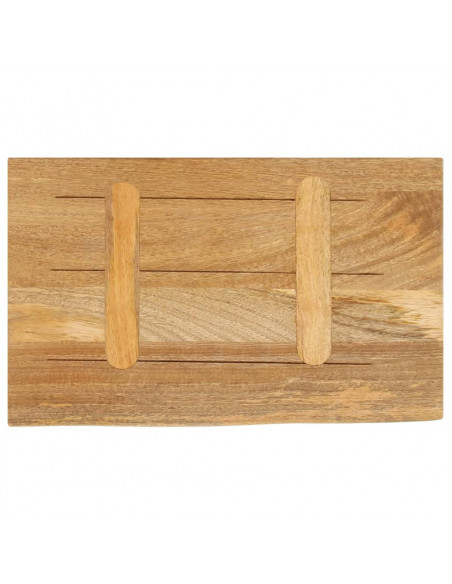 Piano Tavolo Bordi Vivi 50x20x3,8 cm in Legno Massello di Mango