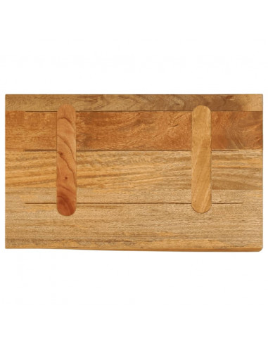 Piano Tavolo Bordi Vivi 50x20x3,8 cm in Legno Massello di Mango