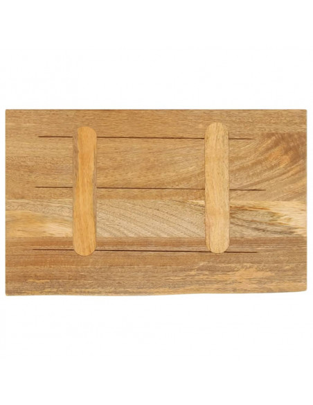 Piano Tavolo Bordi Vivi 50x30x2,5 cm in Legno Massello di Mango