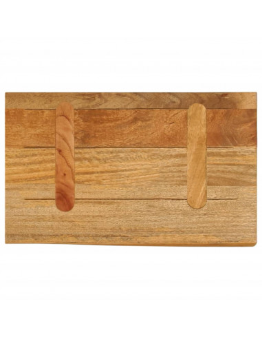 Piano Tavolo Bordi Vivi 50x30x3,8cm in Legno Massello di Mango