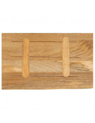 Piano Tavolo Bordi Vivi 50x40x3,8 cm in Legno Massello di Mango