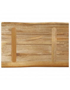 Piano Tavolo Bordi Vivi 50x40x3,8cm Legno Massello Mango Grezzo