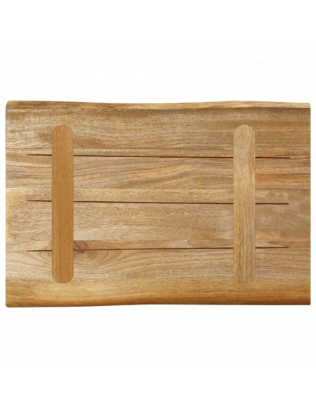 Piano Tavolo Bordi Vivi 50x40x3,8cm Legno Massello Mango Grezzo