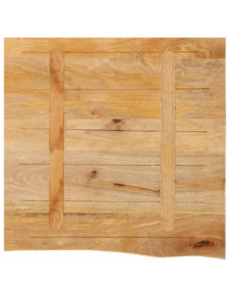 Piano Tavolo Bordi Vivi 60x60x3,8 cm in Legno Massello di Mango