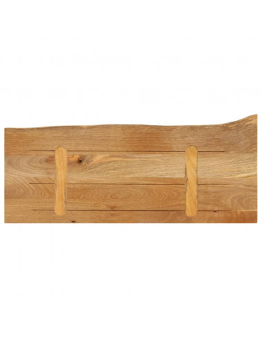 Piano Tavolo Bordi Vivi 70x30x2,5 cm in Legno Massello di Mango