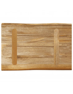 Piano Tavolo Bordi Vivi 70x40x3,8cm Legno Massello Mango Grezzo