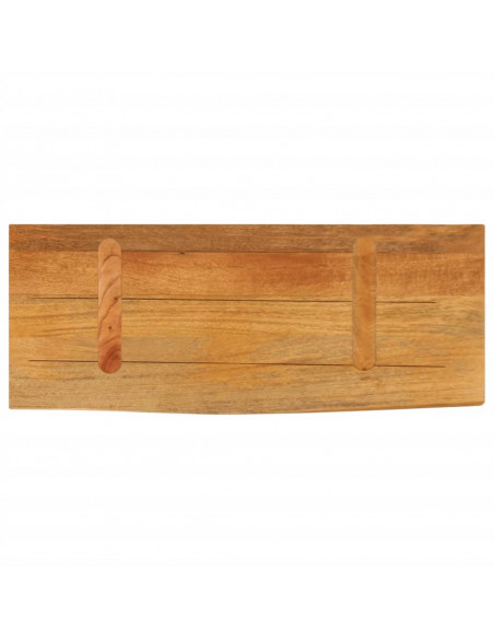 Piano Tavolo Bordi Vivi 80x20x2,5 cm Legno Massello di Mango