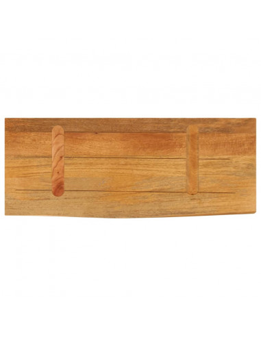 Piano Tavolo Bordi Vivi 80x20x3,8 cm in Legno Massello di Mango