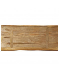 Piano Tavolo Bordi Vivi 80x40x2,5cm Legno Massello Mango Grezzo