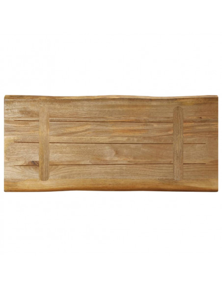 Piano Tavolo Bordi Vivi 80x40x2,5cm Legno Massello Mango Grezzo