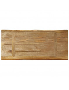 Piano Tavolo Bordi Vivi 80x40x3,8cm Legno Massello Mango Grezzo