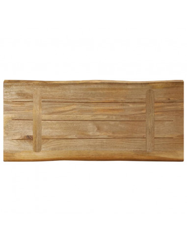 Piano Tavolo Bordi Vivi 80x40x3,8cm Legno Massello Mango Grezzo
