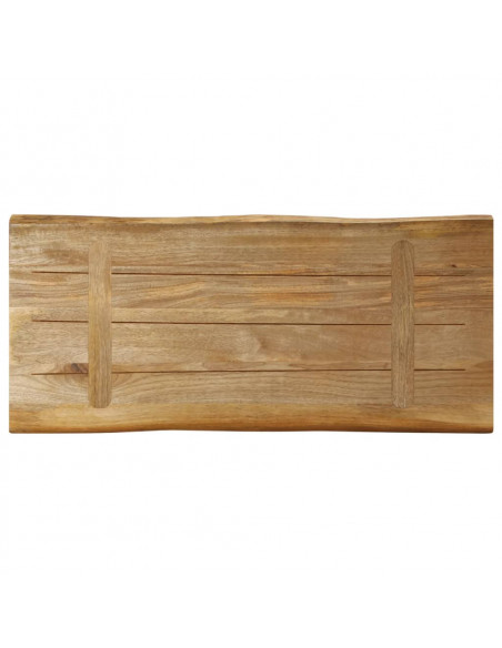 Piano Tavolo Bordi Vivi 80x40x3,8cm Legno Massello Mango Grezzo