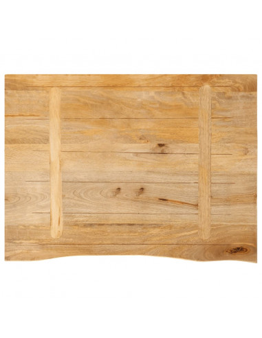 Piano Tavolo Bordi Vivi 80x60x2,5 cm in Legno Massello di Mango