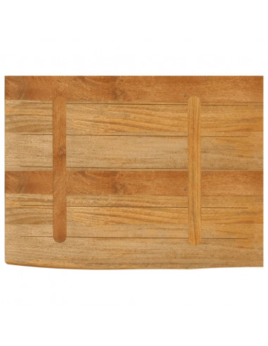 Piano Tavolo Bordi Vivi 80x60x2,5 cm in Legno Massello di Mango